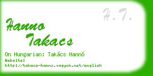 hanno takacs business card