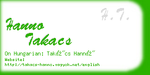 hanno takacs business card